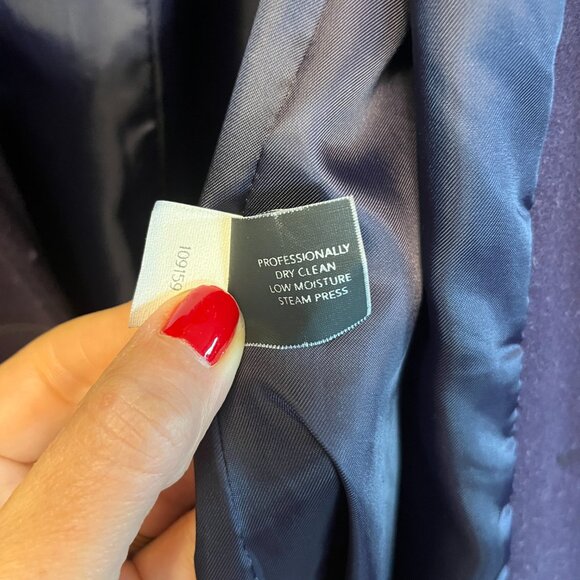 Anne Klein Wool Blend Purple Pea Coat Size Medium - Picture 8 of 10